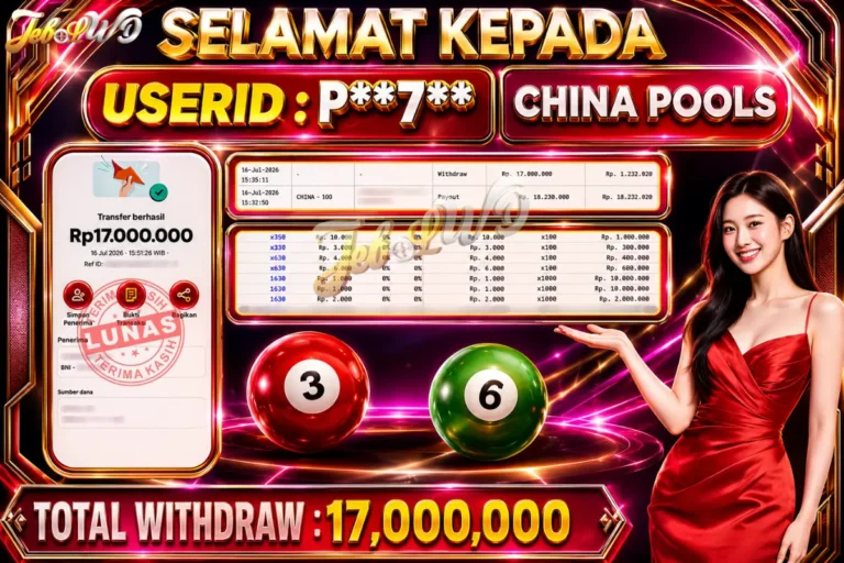 BUKTI JACKPOT KEMENANGAN TOGEL CHINA Rp. 17.000.000 DI SITUS JEBOLWD 16 Jul 2026