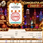 BUKTI JACKPOT KEMENANGAN TOGEL HONGKONG LOTTO Rp. 12.400.000 DI SITUS JEBOLWD 13 Agustus 2026