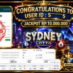 BUKTI JACKPOT KEMENANGAN TOGEL SYDNEY LOTTO Rp. 10.000.000 DI SITUS JEBOLWD 19 Agustus 2026