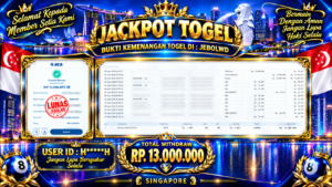 BUKTI JACKPOT KEMENANGAN TOGEL SINGAPORE Rp. 13.000.000 DI SITUS JEBOLWD 06 SEPTEMBER 2026